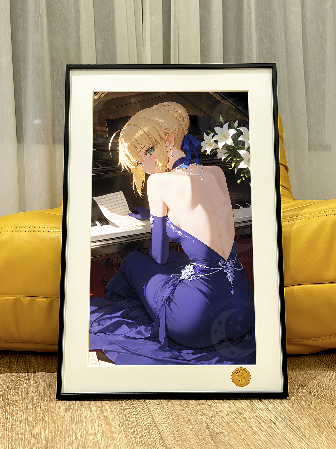 【預購】Fate《鋼琴saber》動漫裝飾畫 X 星空工作室3