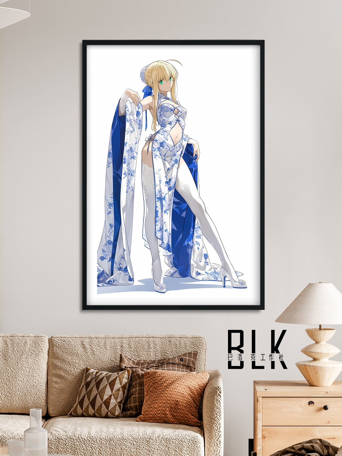 【預購】Fate/stay《旗袍saber》裝飾畫&冰箱貼 X 巴洛克工作室2