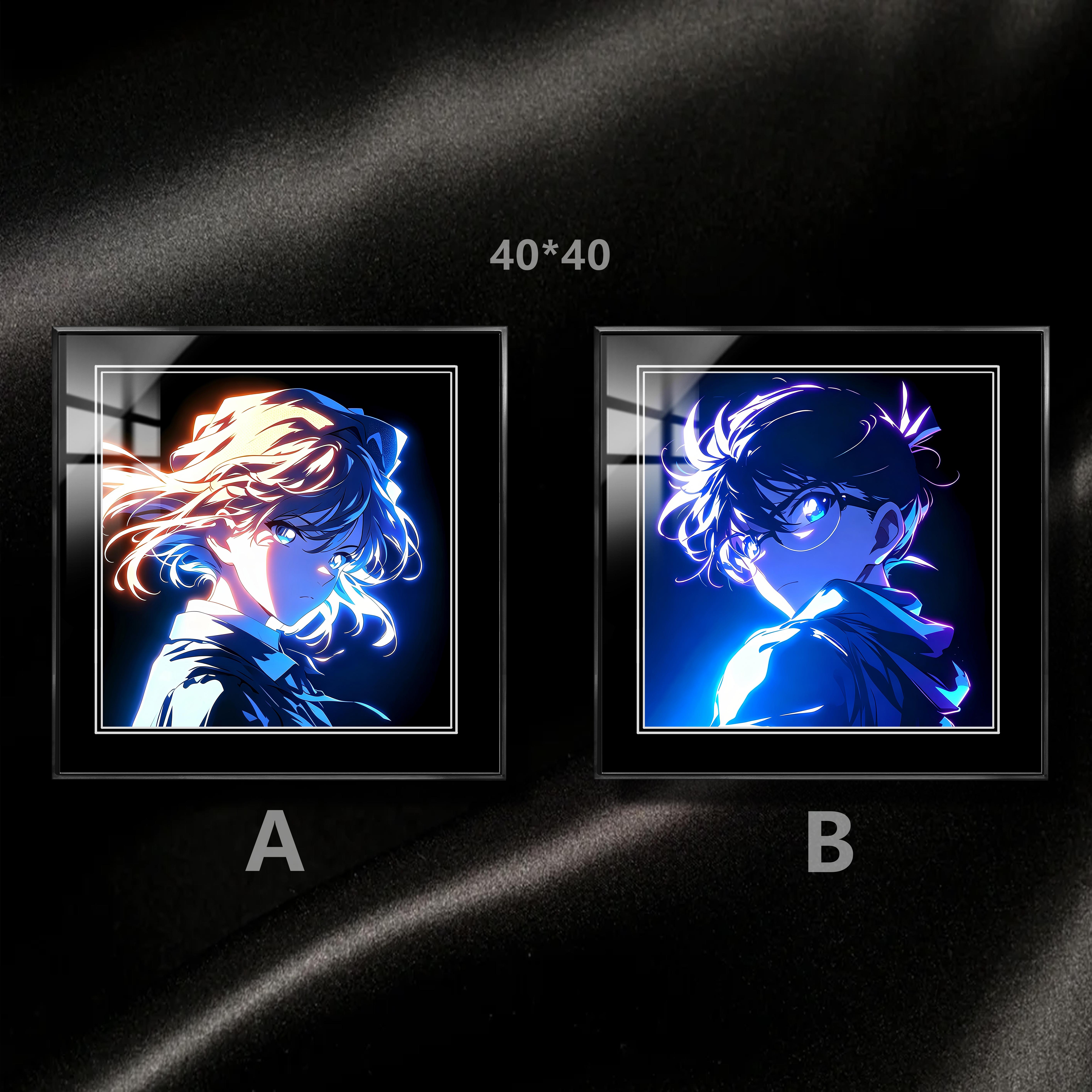 【預購】月光 柯南&灰原哀 裝飾畫 X 阿喵畫社4