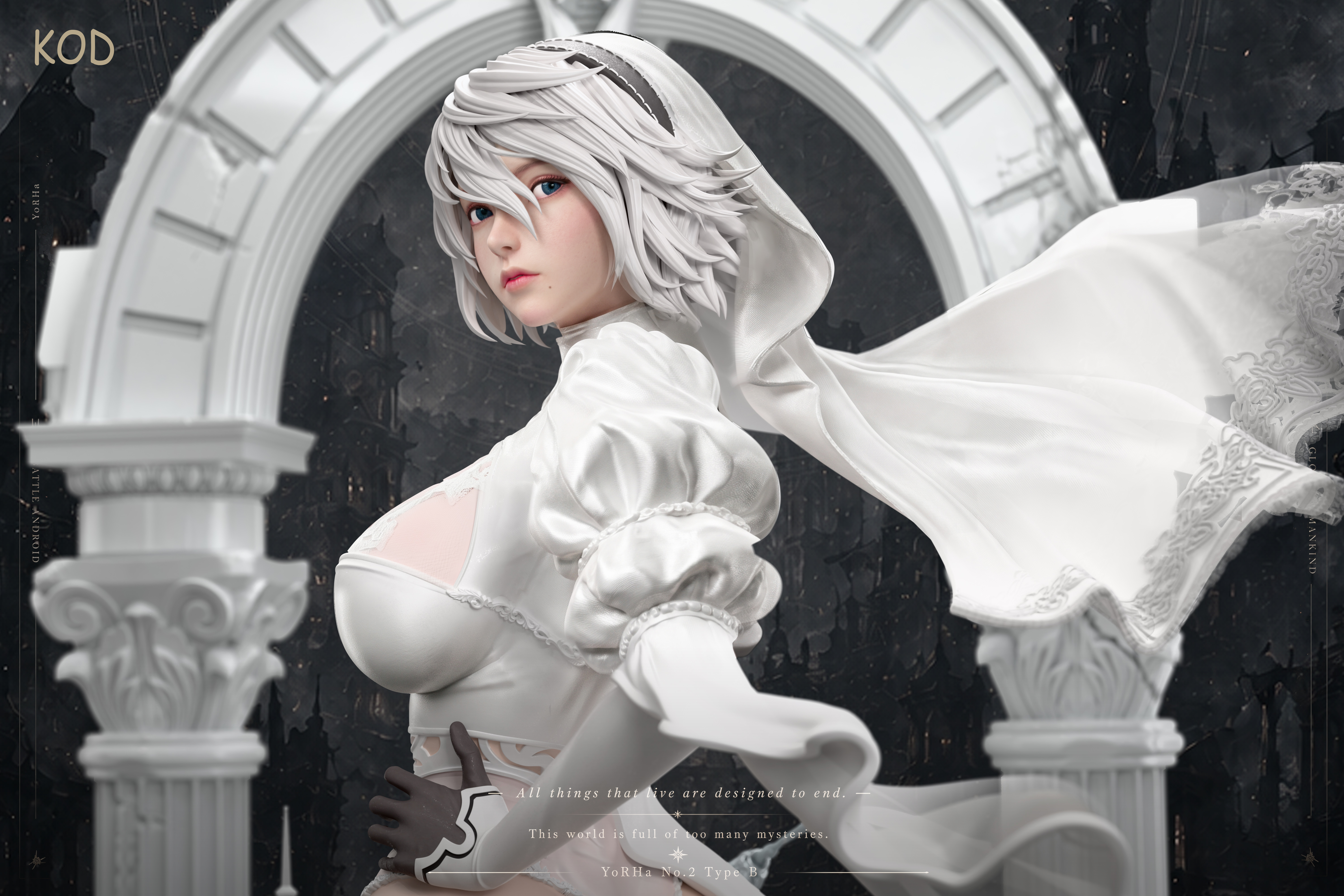 【預購】尼爾自動人形 白金花嫁系列第一彈 黑白婚紗-2B X KOD-Studio5