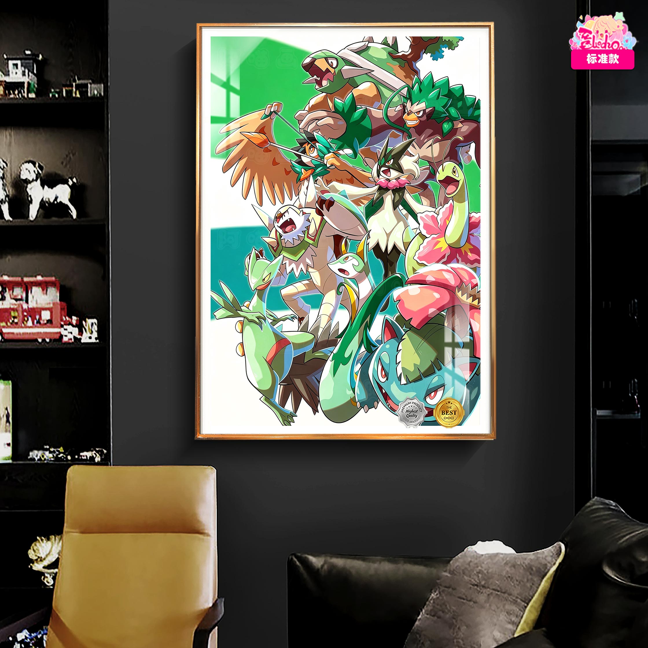 【預購】寶可夢 水火草系三聯 主題高清裝飾畫 X 阿喵畫社3