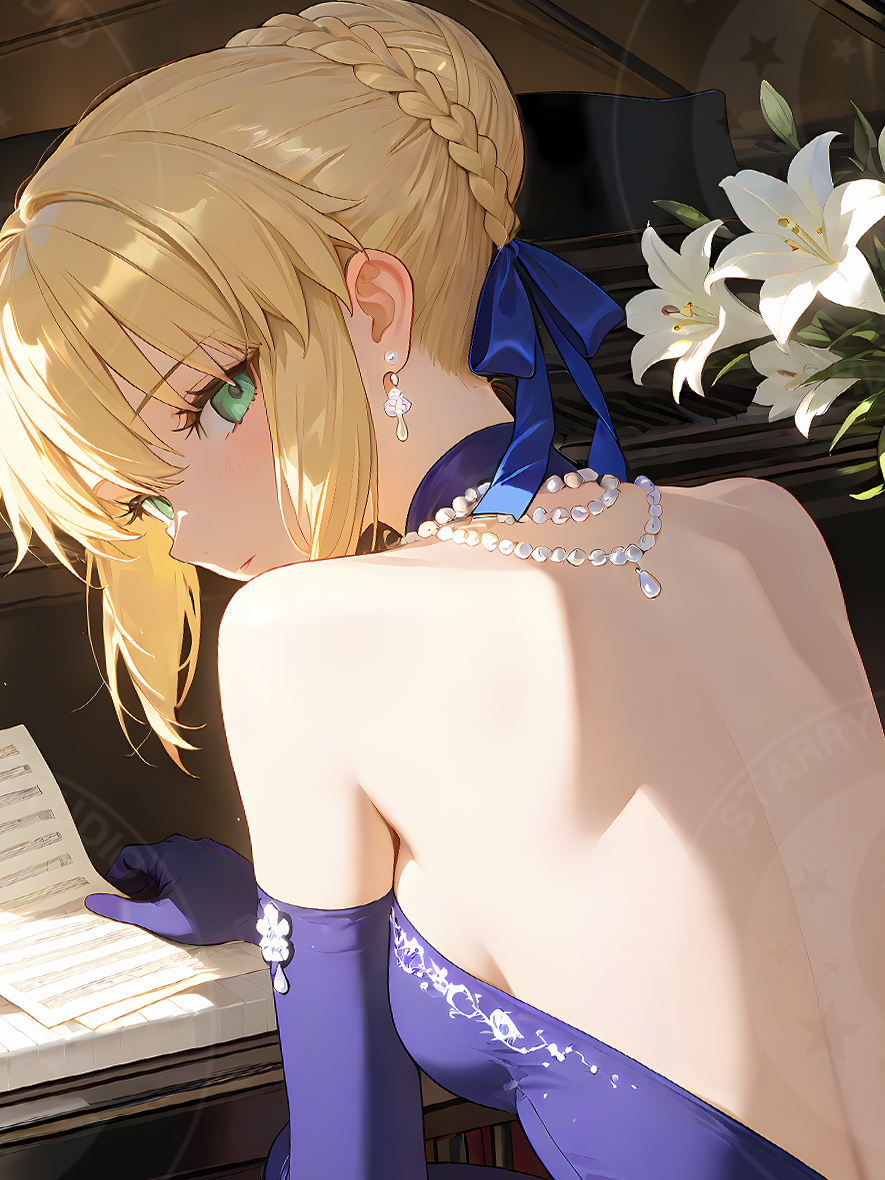 【預購】Fate《鋼琴saber》動漫裝飾畫 X 星空工作室5