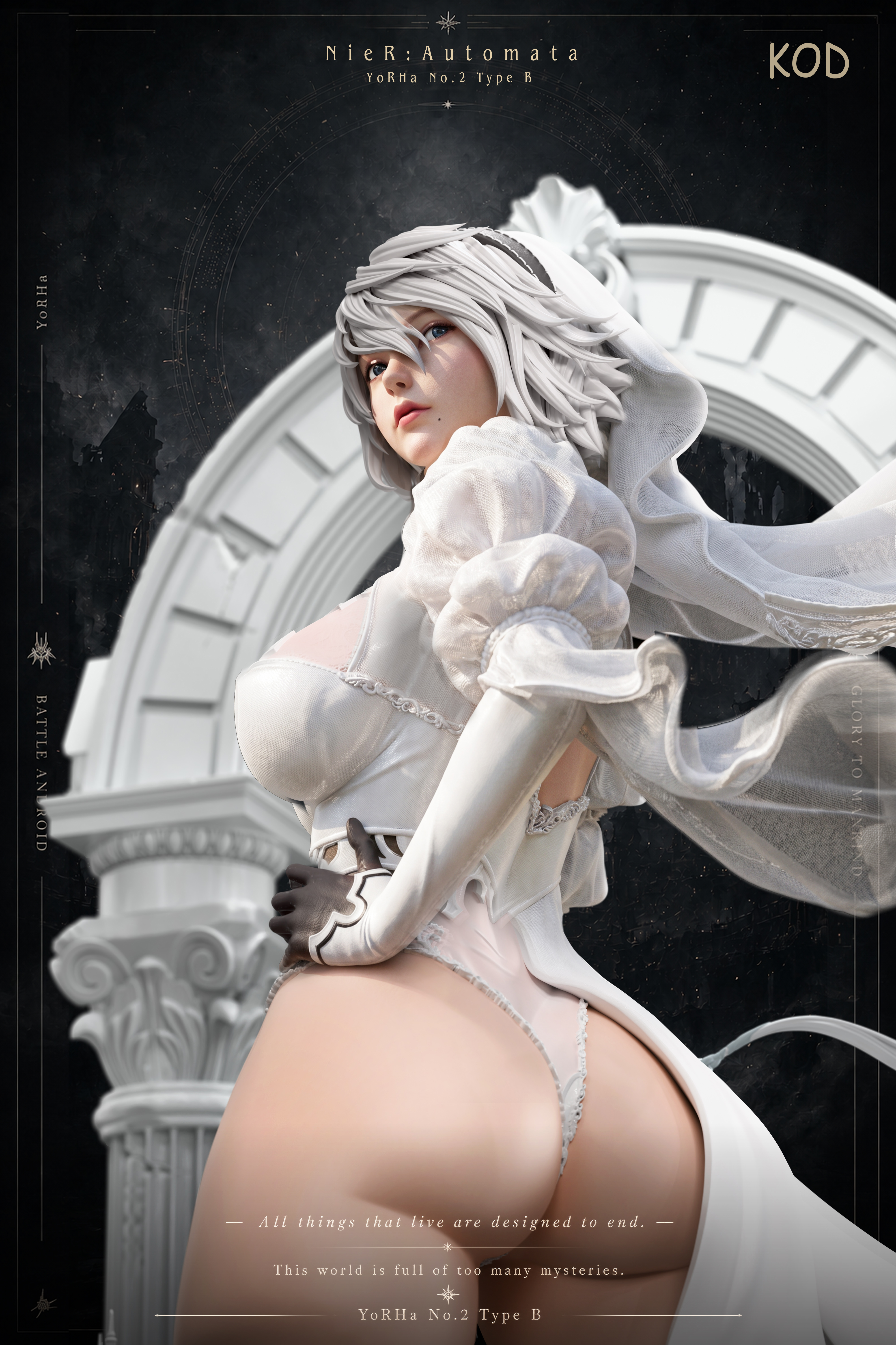 【預購】尼爾自動人形 白金花嫁系列第一彈 黑白婚紗-2B X KOD-Studio4
