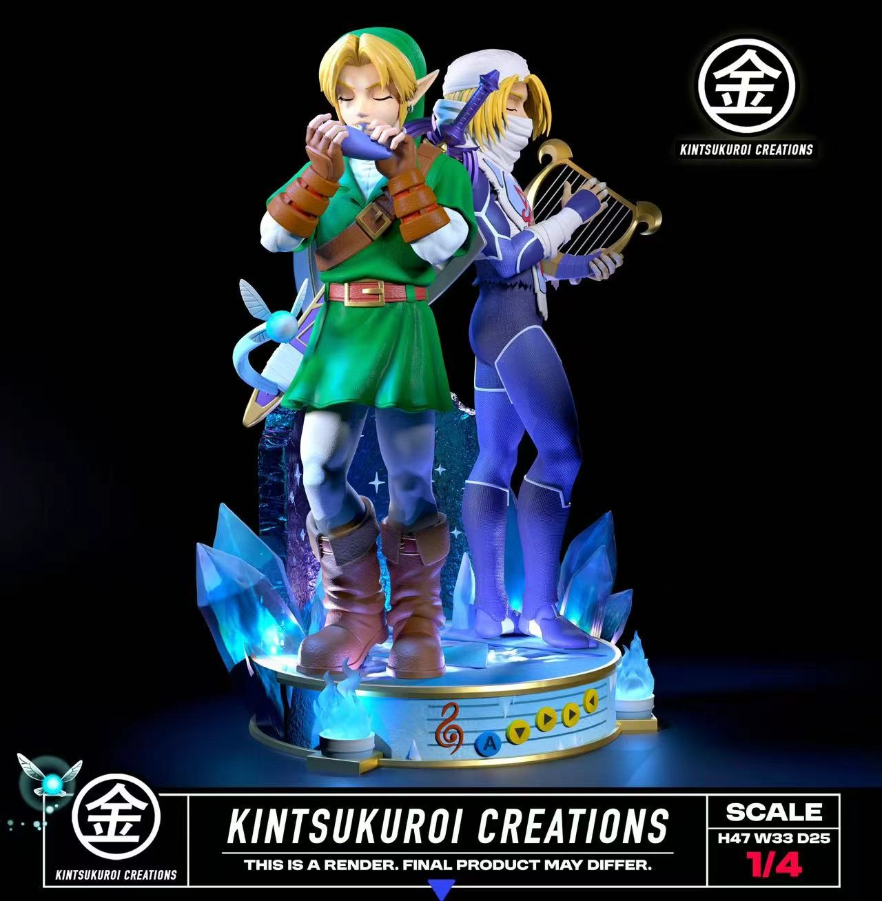 【預購】薩爾達傳說 雙人場景雕像 林克與希克 X KINTSUKUROI CREATIONS5