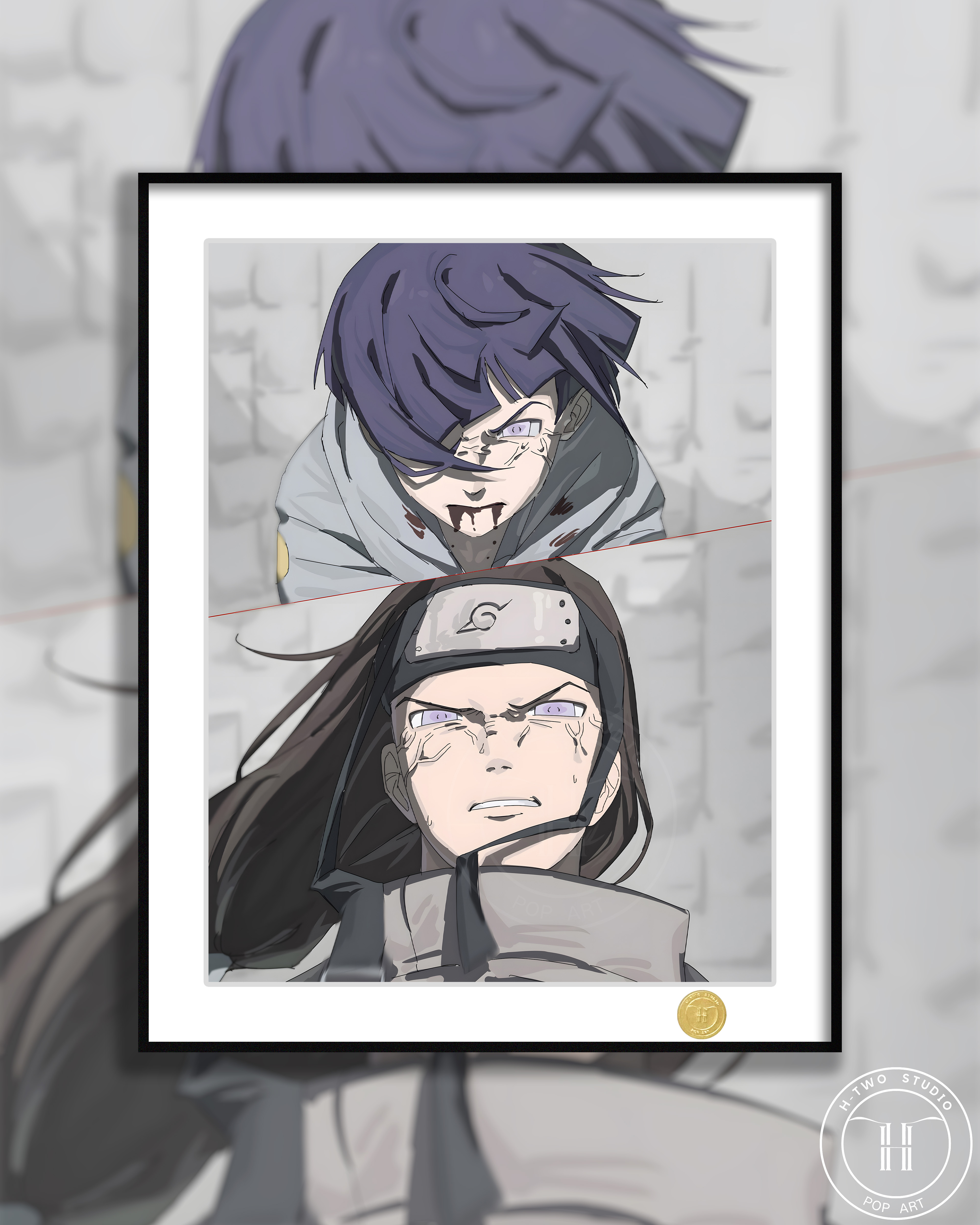 【預購】火影忍者《雛田vs寧次》動漫裝飾畫 X H2工作室2