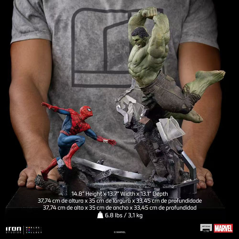【售罄展示追加請私訊客服@toystationtw】Marvel漫威 MARCAS143426-10 蜘蛛人vs綠巨人 X Iron Studios9