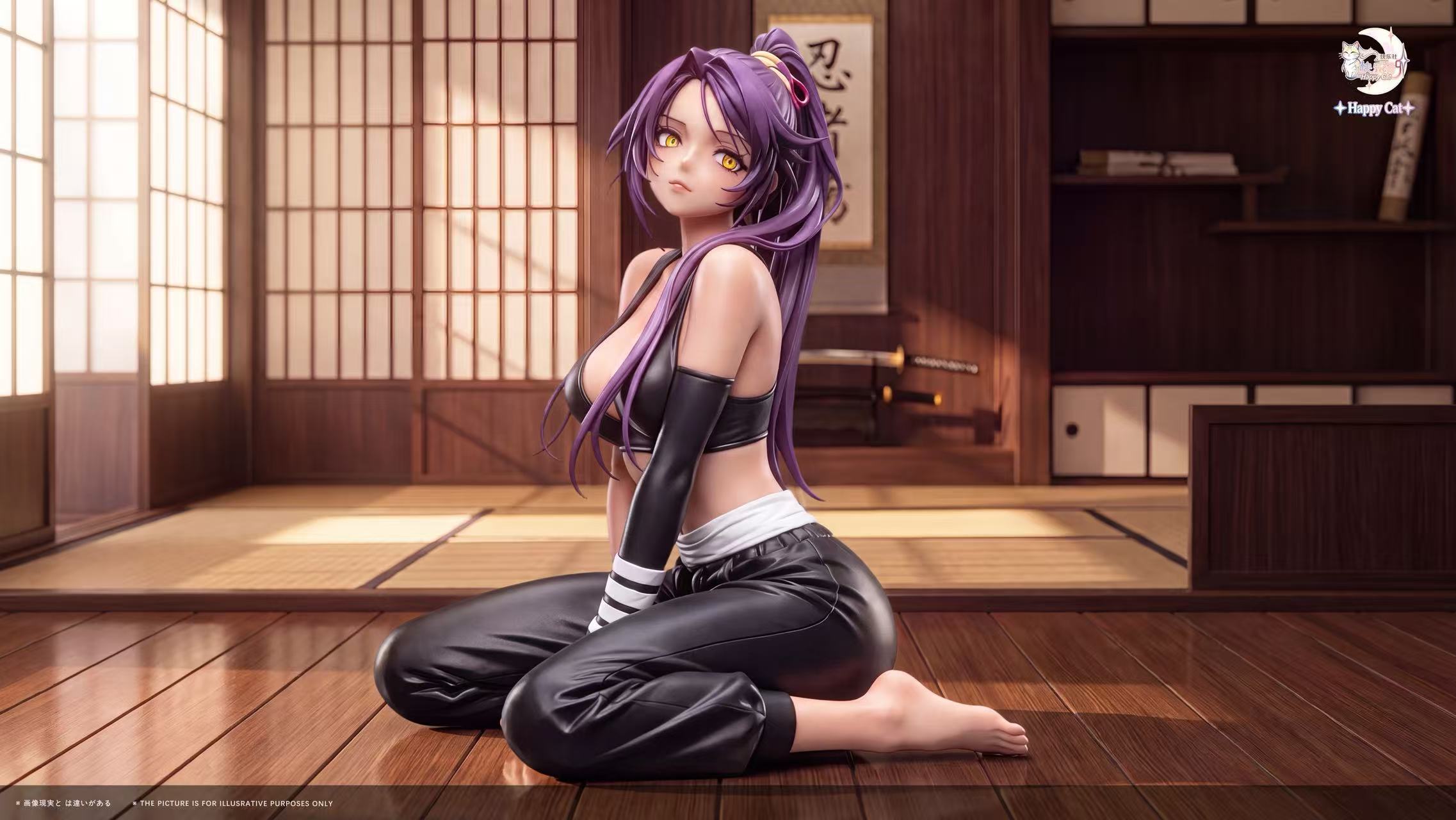 【售罄展示追加請私訊客服@toystationtw】死神 女性美學雕像-001 雙版本 四楓院夜一 X Happy Cat3