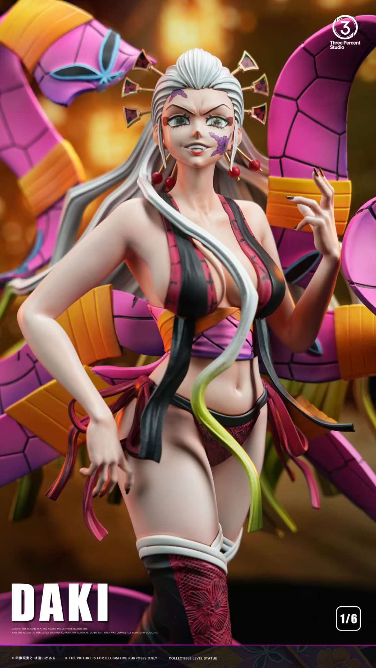 【售罄展示追加請私訊客服@toystationtw】鬼滅之刃 1/6輕型收藏級雕像 上弦系列-墮姬 X Three Percent5