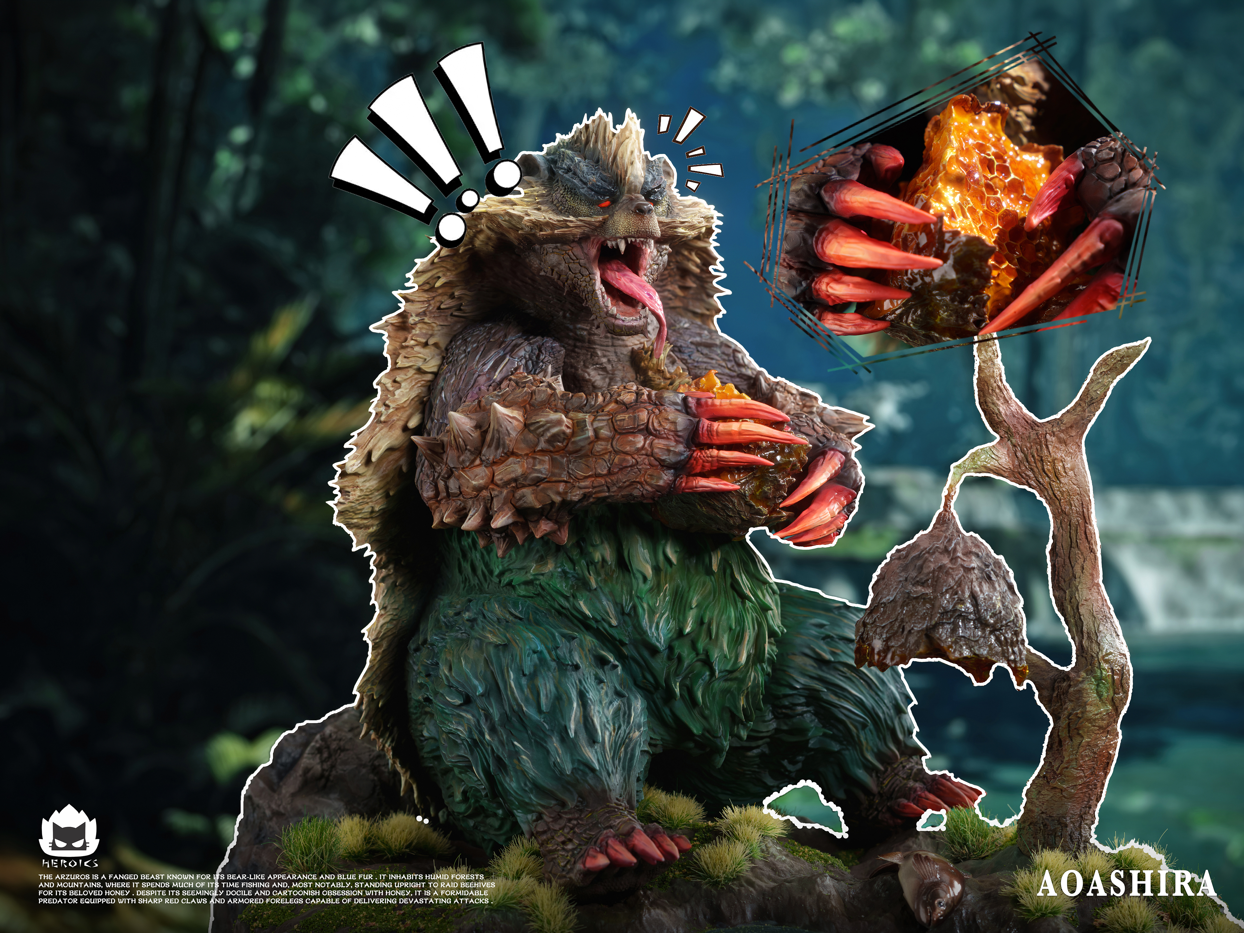 【預購】魔物獵人 青熊獸&紅兜青熊獸 X Heroics貓火2