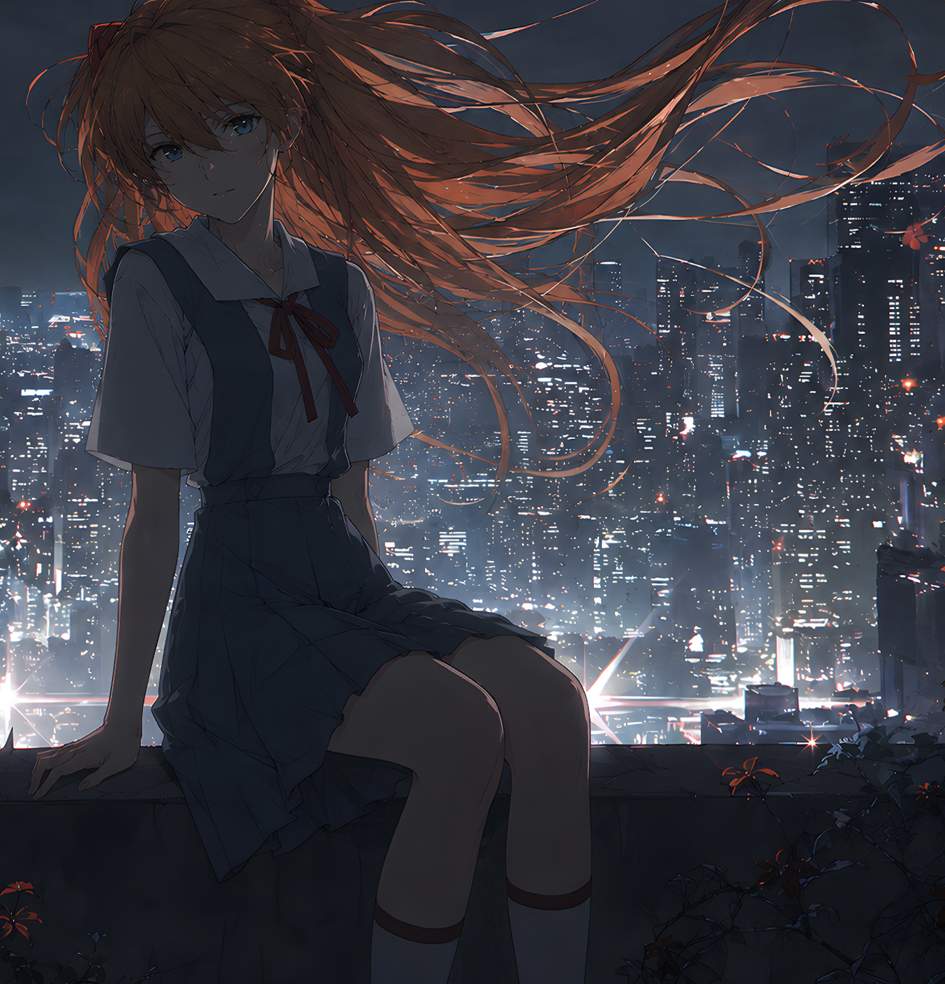 【預購】Eva新世紀福音戰士《夜景明日香》動漫裝飾畫 X H2工作室5