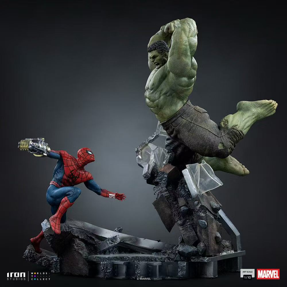 【售罄展示追加請私訊客服@toystationtw】Marvel漫威 MARCAS143426-10 蜘蛛人vs綠巨人 X Iron Studios3