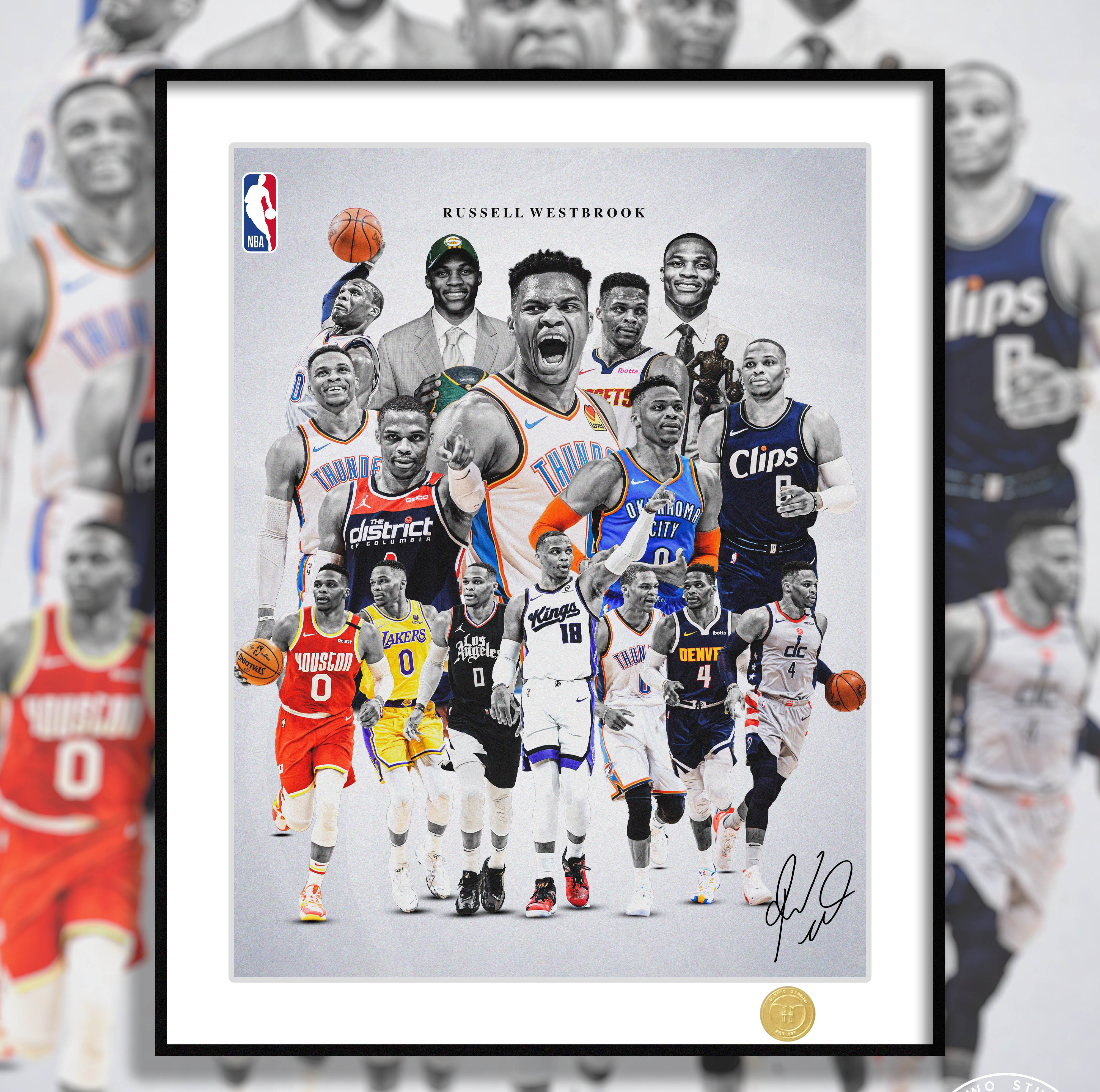 【預購】NBA《威少退役紀念》裝飾畫 X H2工作室1