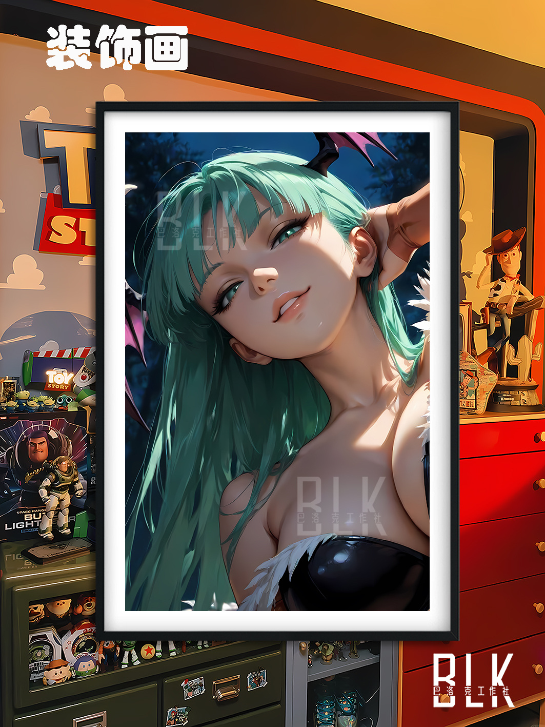 【預購】惡魔戰士《微笑莫莉卡》動漫裝飾畫&冰箱貼 X 巴洛克工作室3