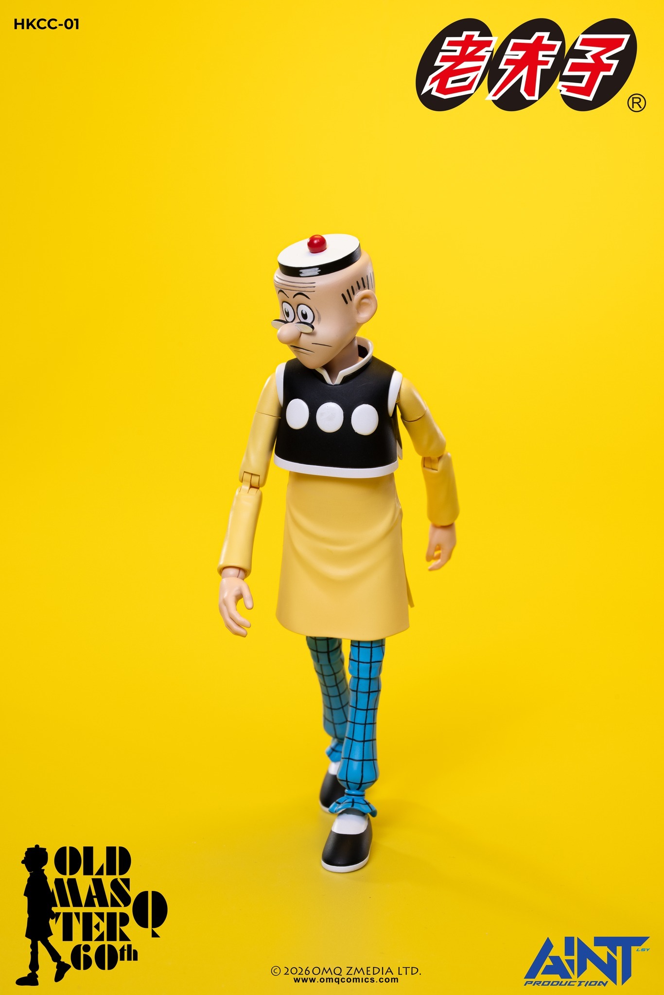 【售罄展示追加請私訊客服@toystationtw】1/12比例老夫子 60周年紀念版可動人偶 HKCC-01 再版 X AINT Production7