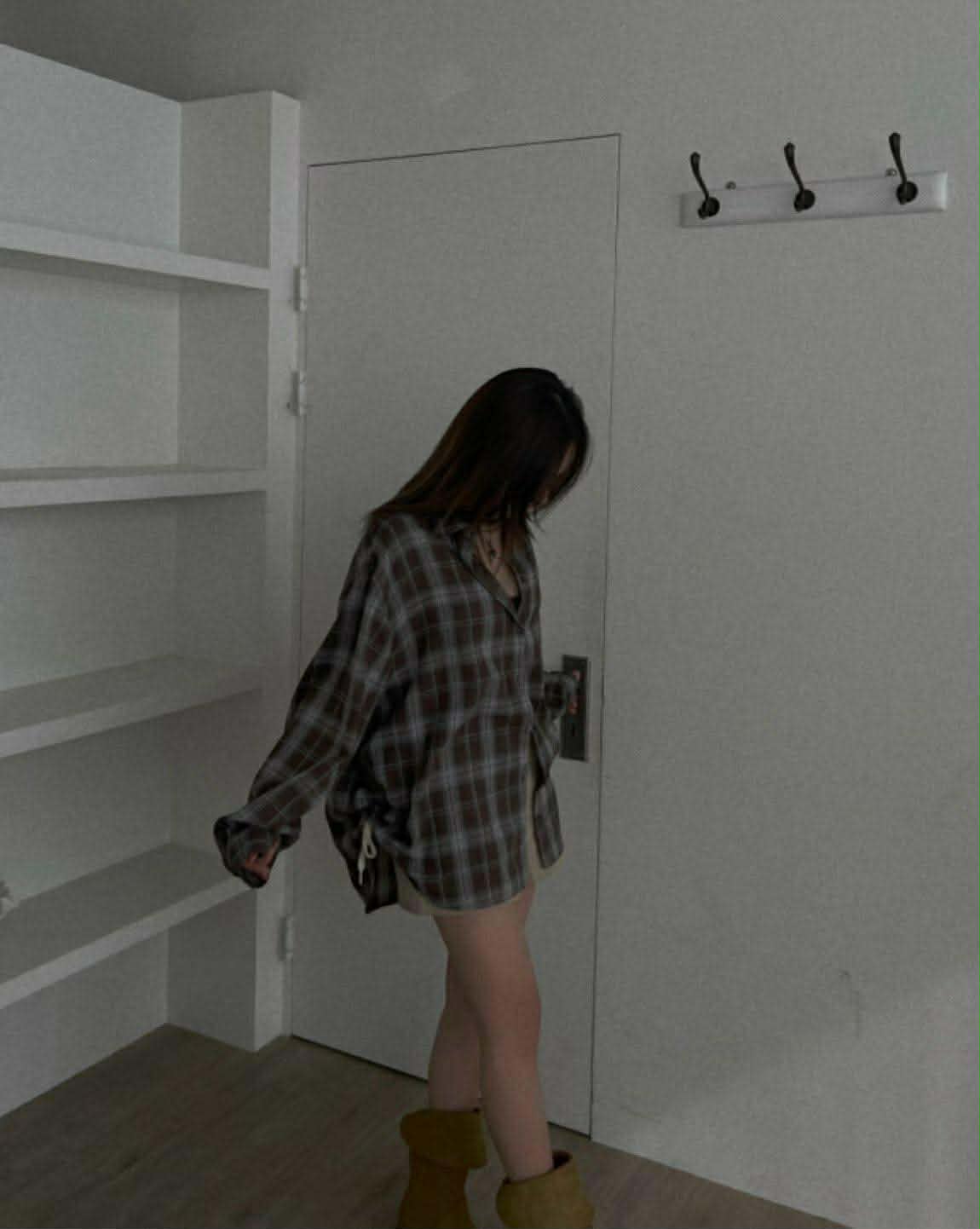 側綁帶格紋襯衫 ( 2色 / 少量現貨 )16