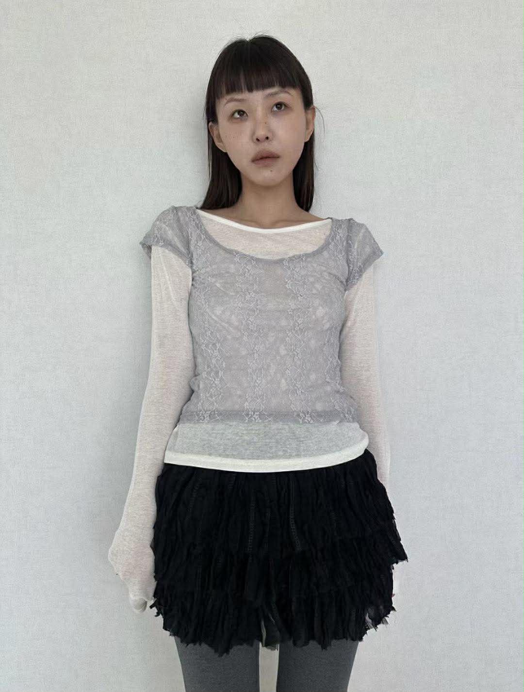 細緻蕾絲兩件式上衣 ( 3色 )14
