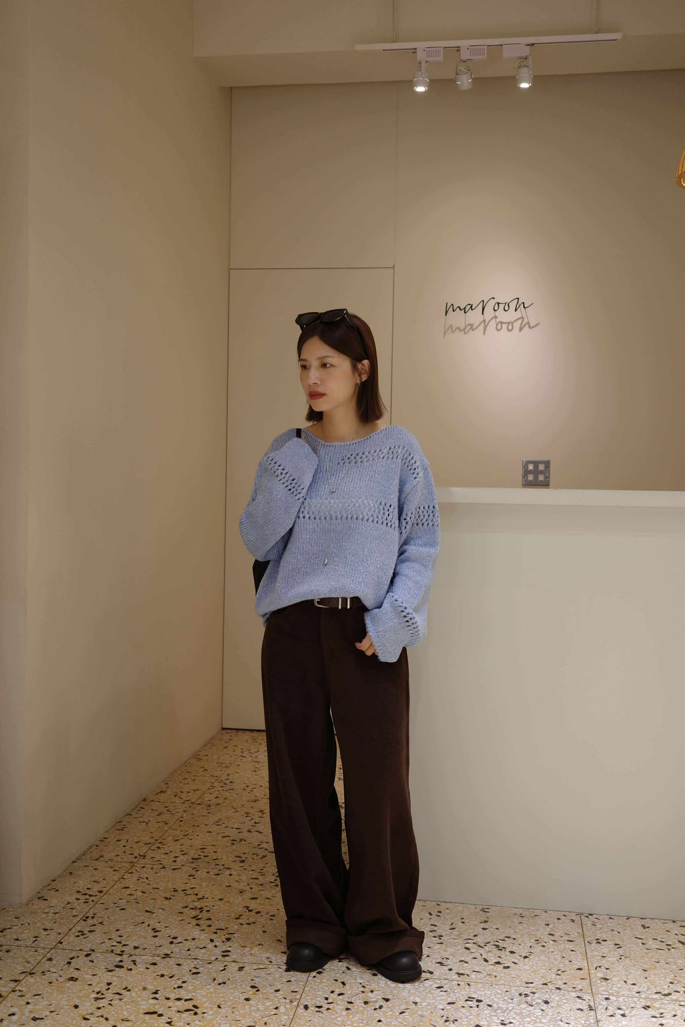 微船領簍空粗針織衫 ( 5色 )10