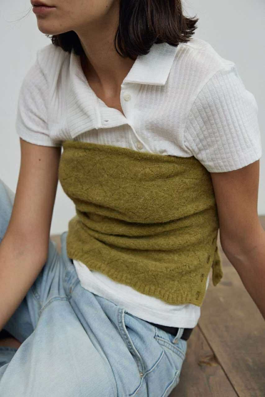 羊駝毛織紋平口背心 ( 2色 / 現貨 ) 羊駝毛織紋平口背心 ( 2色 / 現貨 )