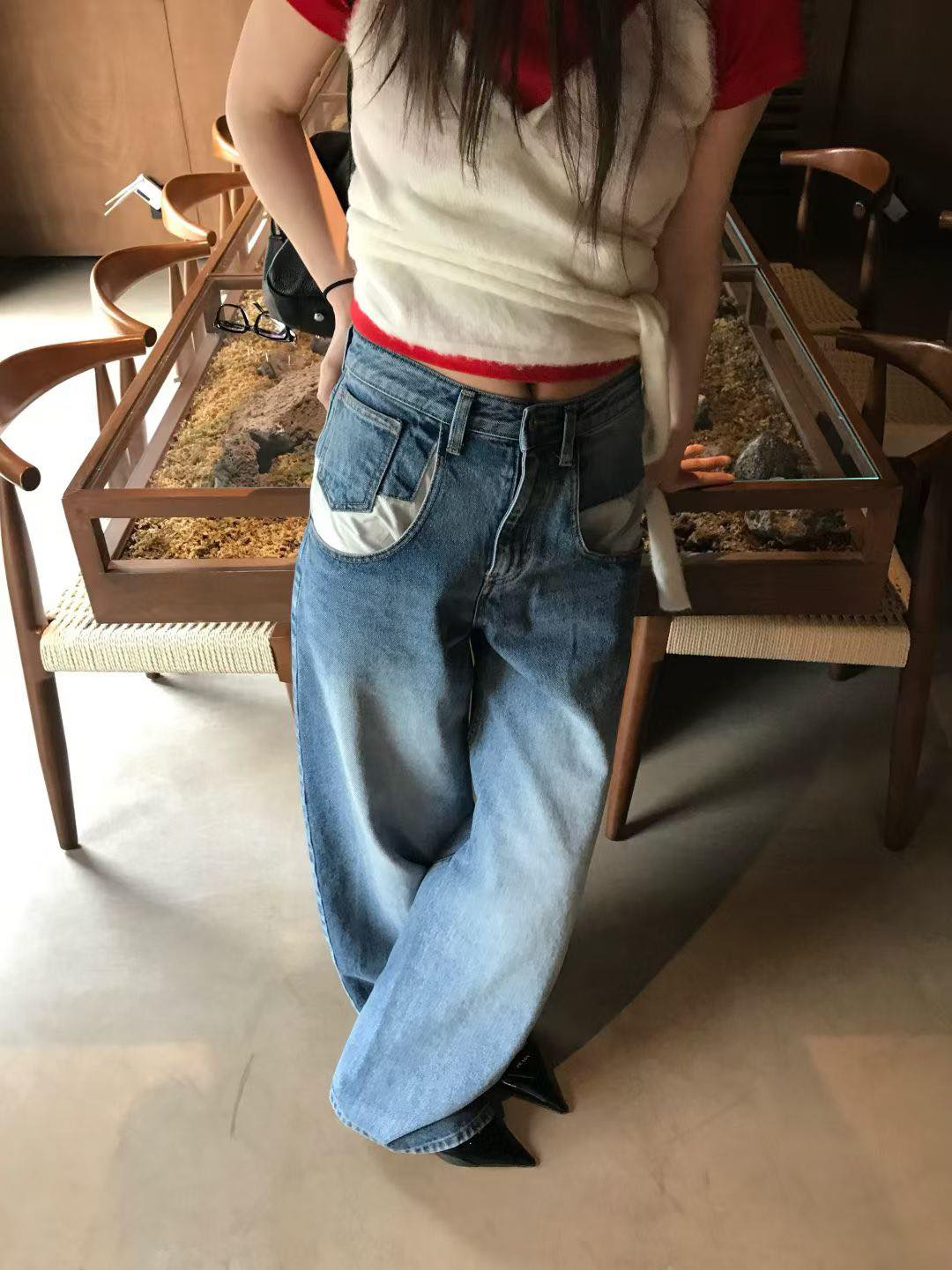 口袋外翻感小直筒褲2