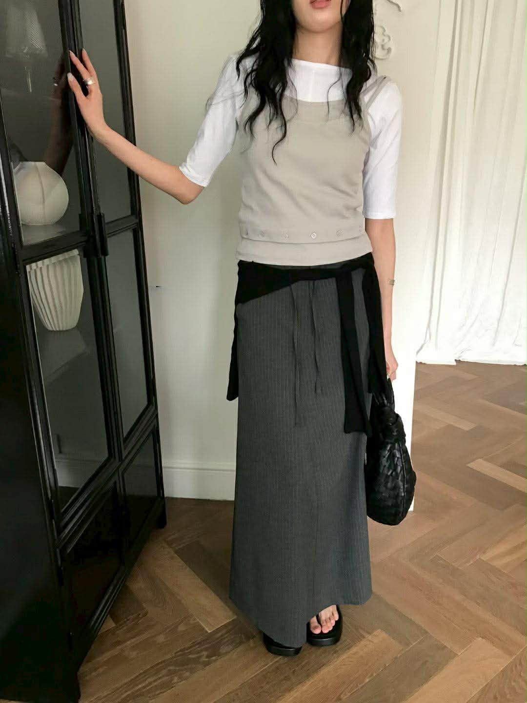 法式5分袖兩穿棉TEE ( 4色 )20