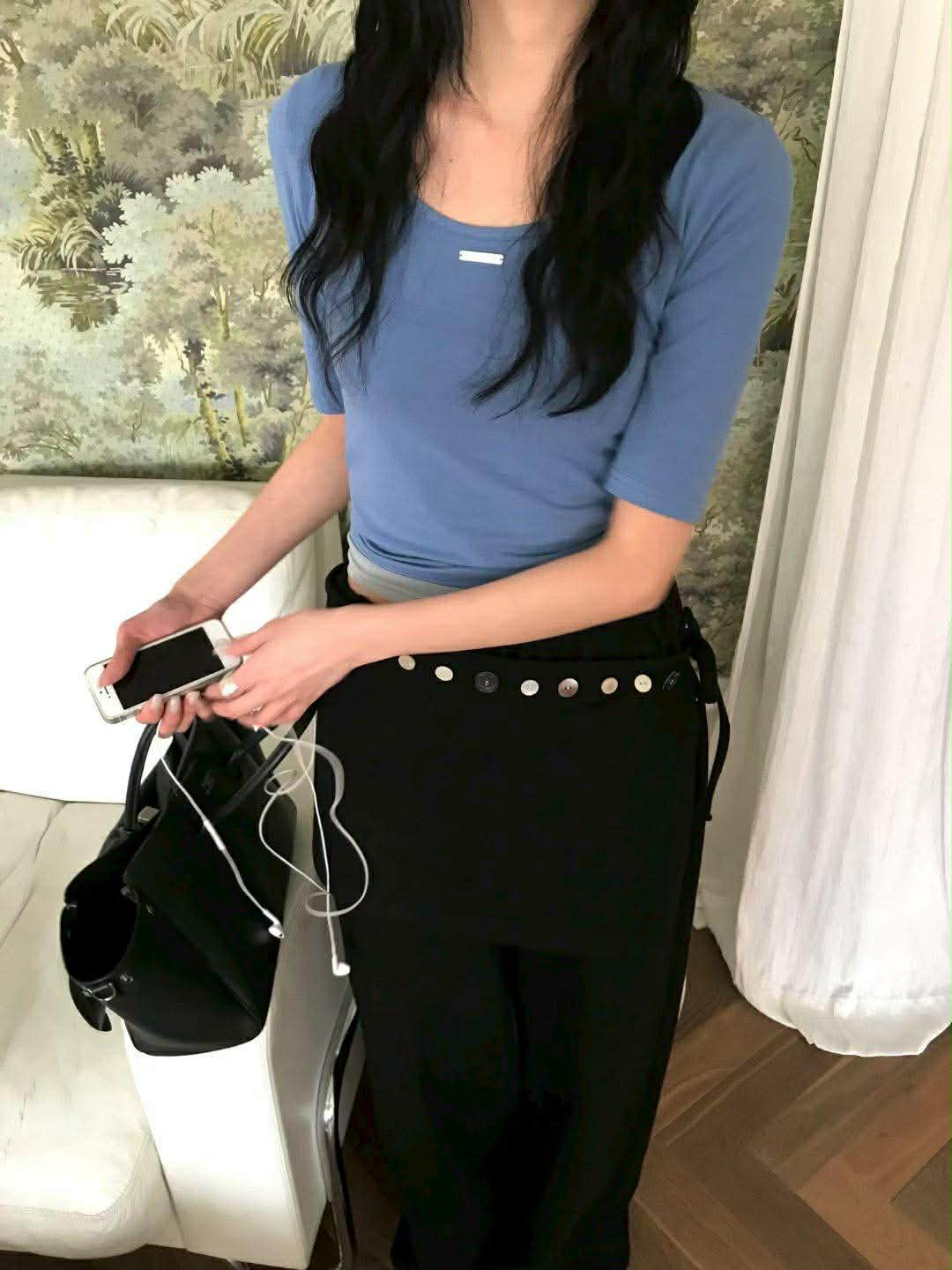 法式5分袖兩穿棉TEE ( 4色 )7