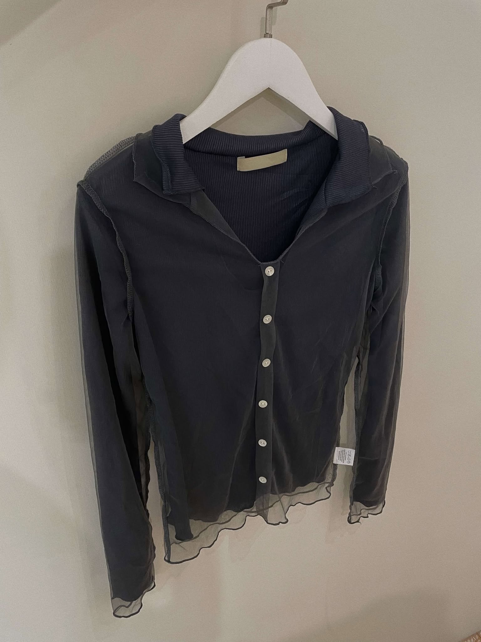 兩件式紗料開襟上衣 ( 2色 )23