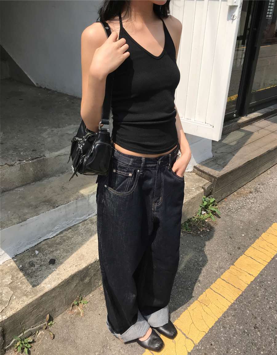 側釦原色直筒丹寧褲16