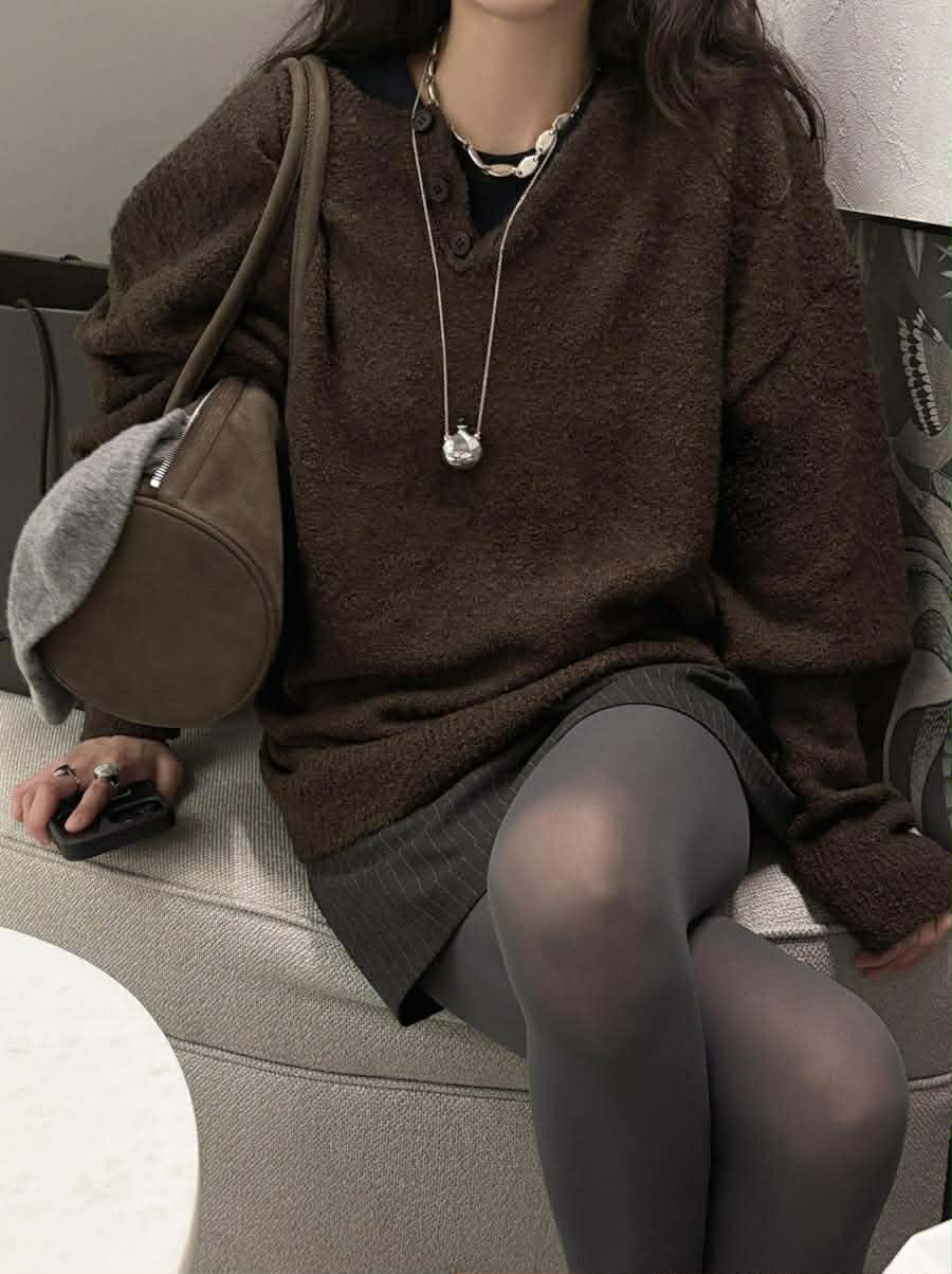 UNISEX亨利領毛衣 ( 4色 )