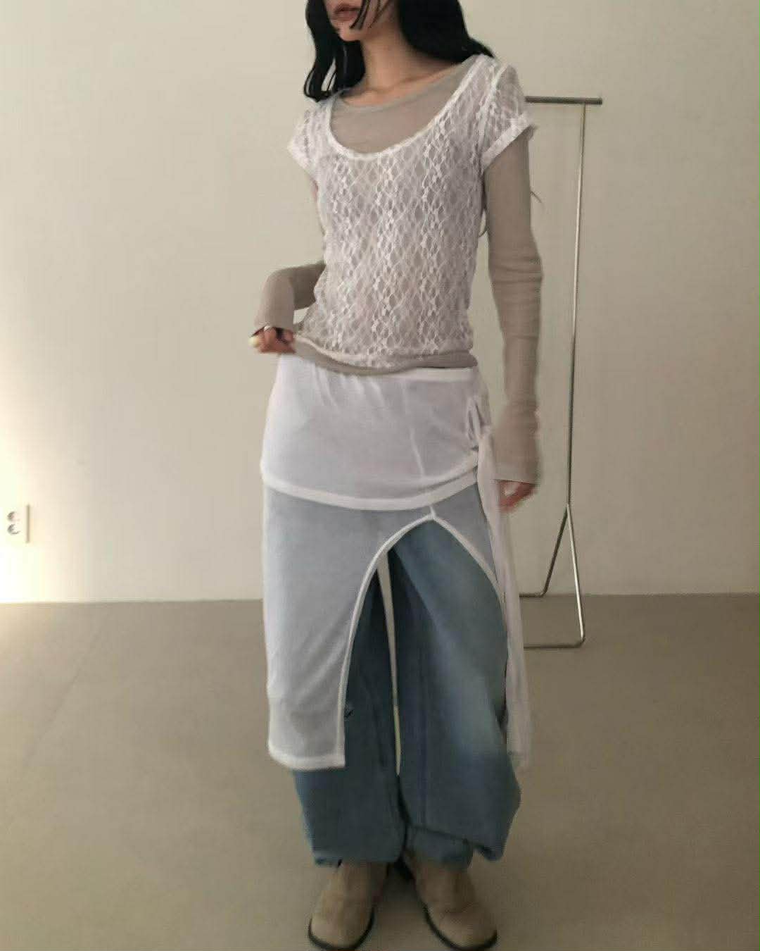 細緻蕾絲兩件式上衣 ( 3色 )10