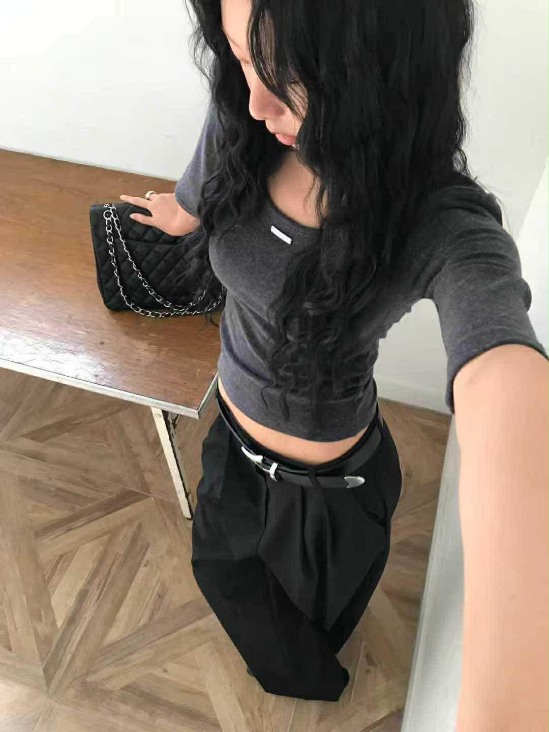 法式5分袖兩穿棉TEE ( 4色 )4