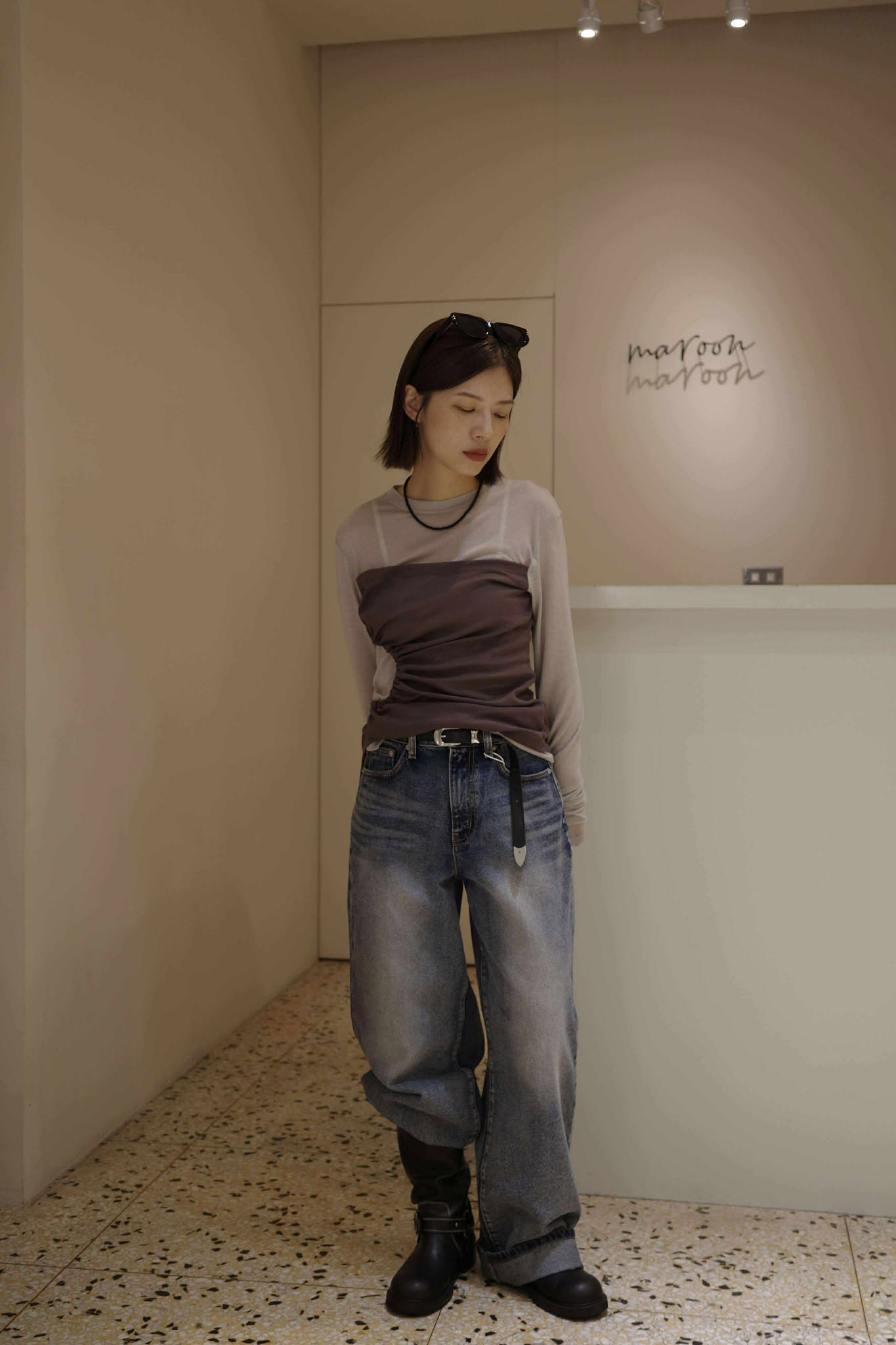 #905復古刷白丹寧褲11