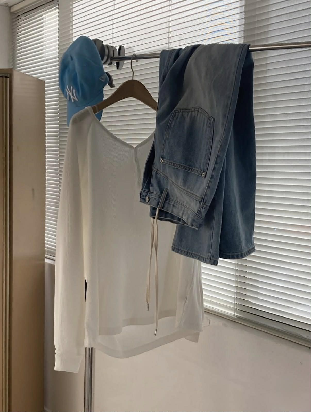 設計師不對稱口袋丹寧褲20