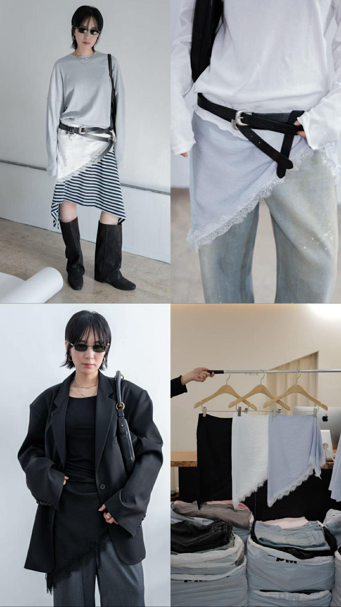 拼接蕾絲三角巾 ( 3色 )21