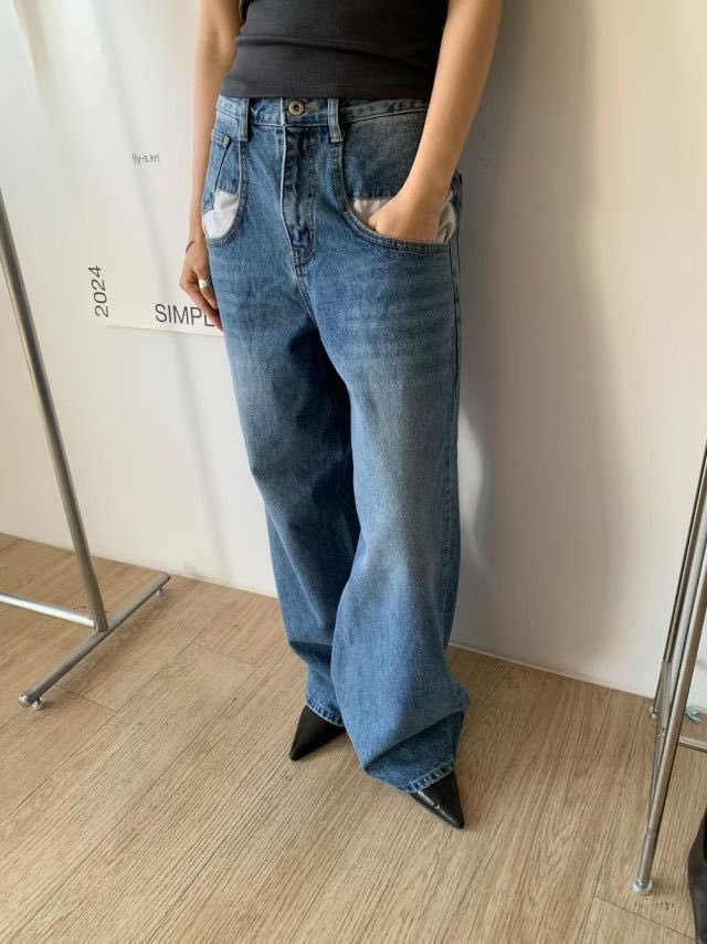 口袋外翻感小直筒褲8
