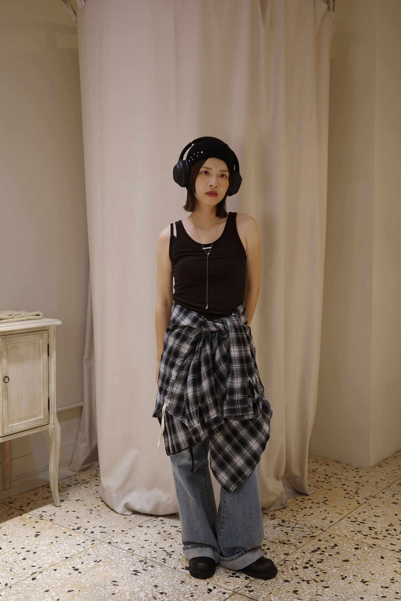 側綁帶格紋襯衫 ( 2色 / 少量現貨 )6