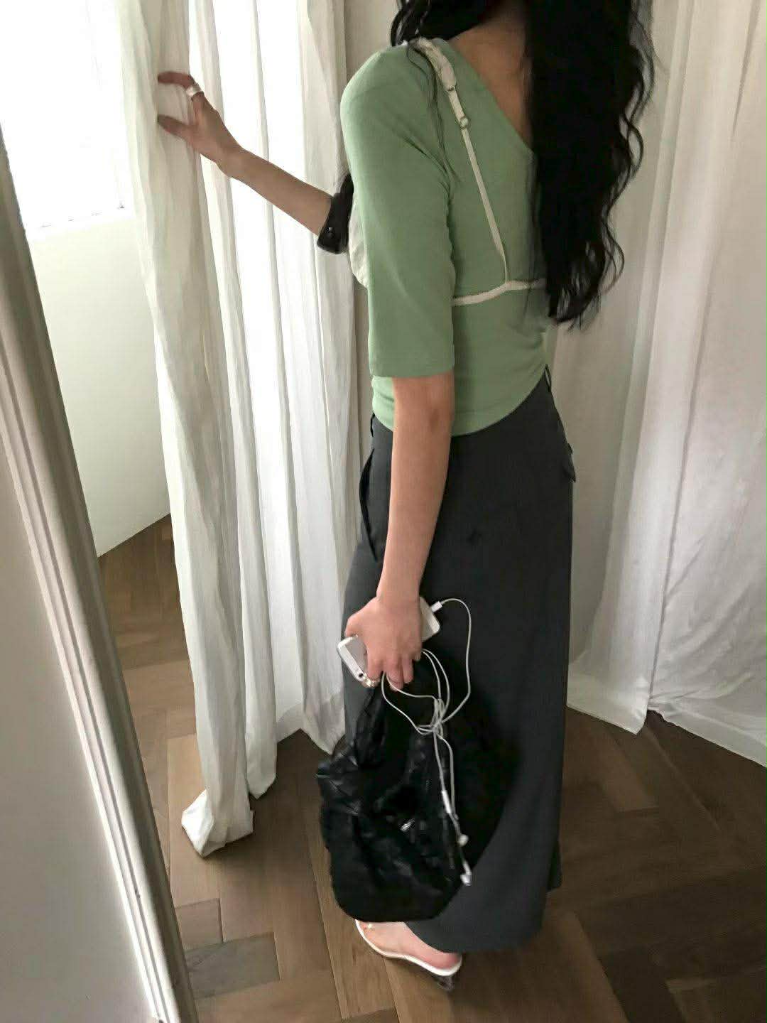 法式5分袖兩穿棉TEE ( 4色 )13