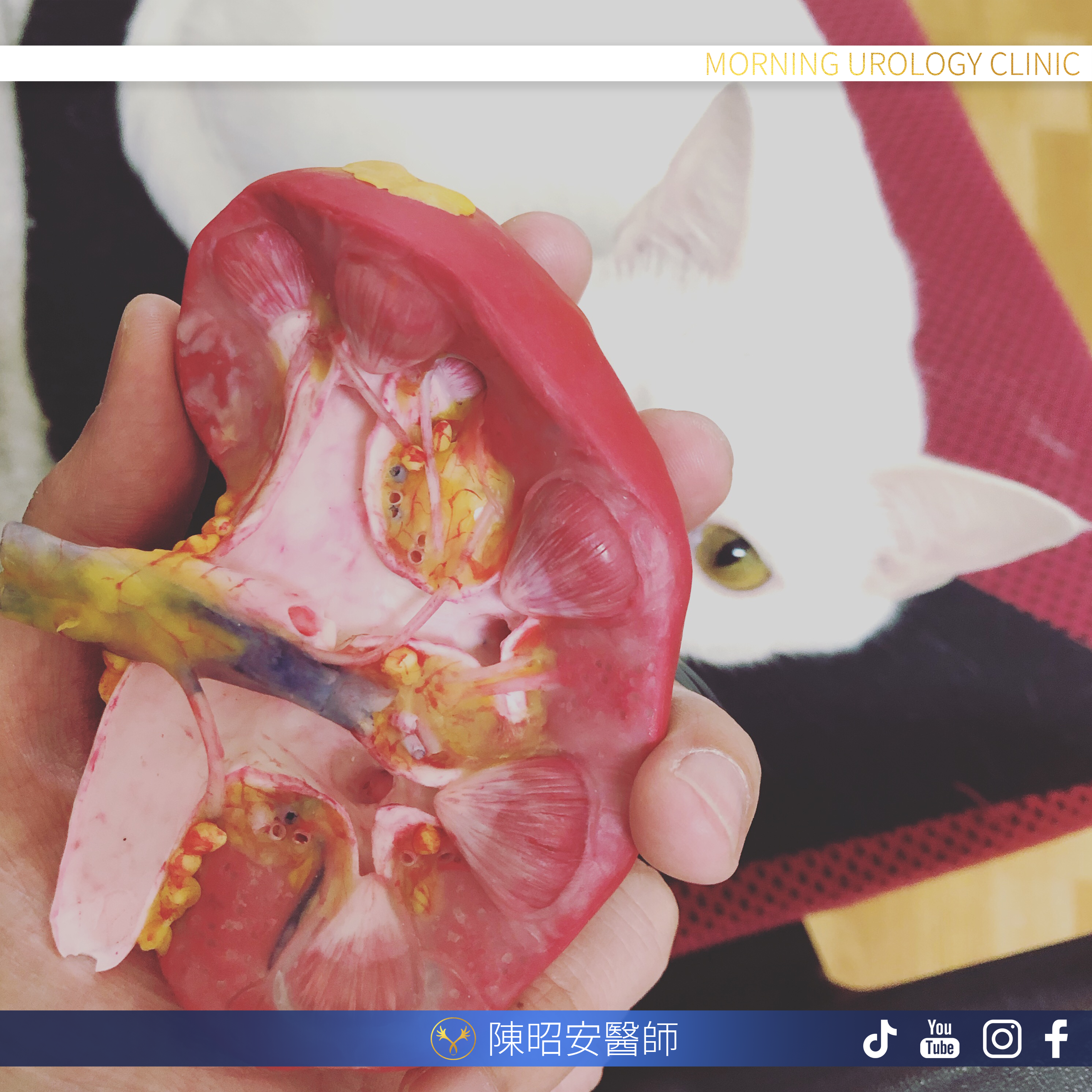 醫師兼模型師的手作世界 陳昭安醫師在診間展示樹脂土手作模型作品,展現外科醫師對細節、精準與創作的長期熱情。