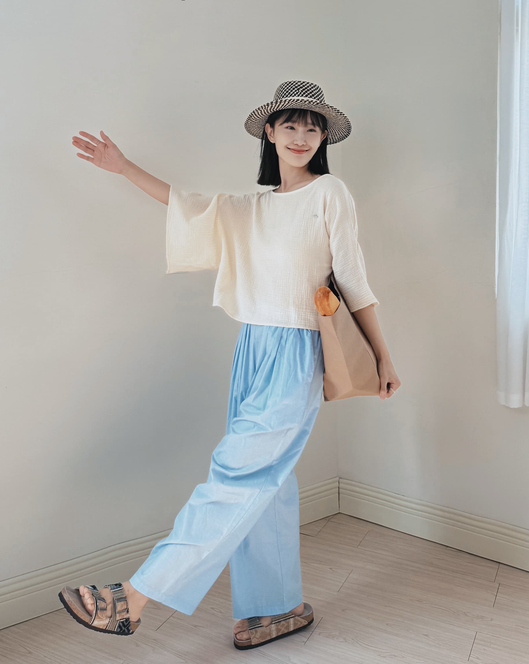 witharch-棉紗連袖上衣-杏4