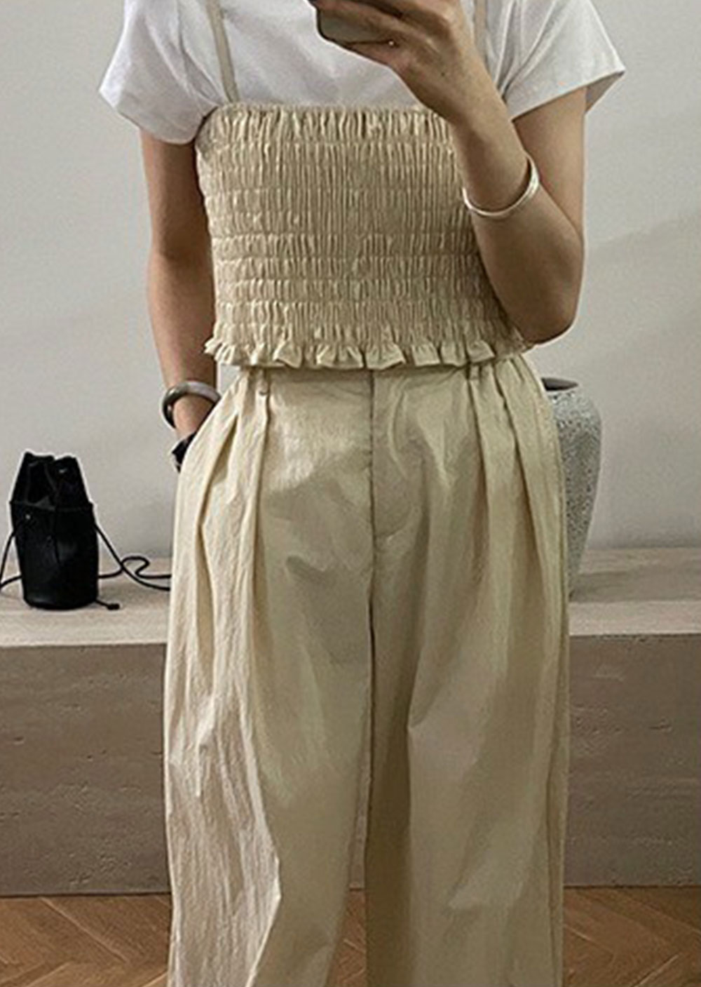 棉質設計感吊帶背心