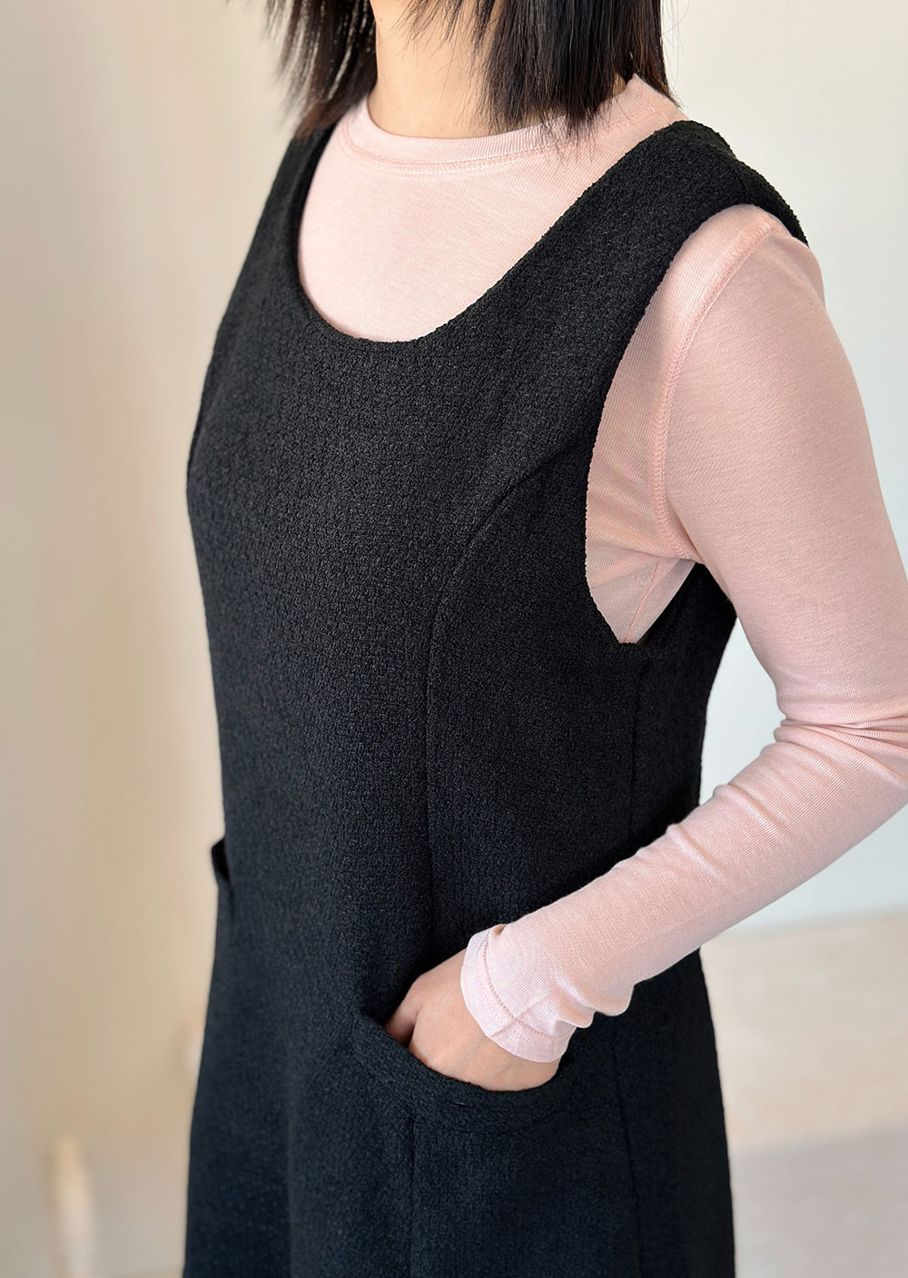 金扣花呢背心洋裝7