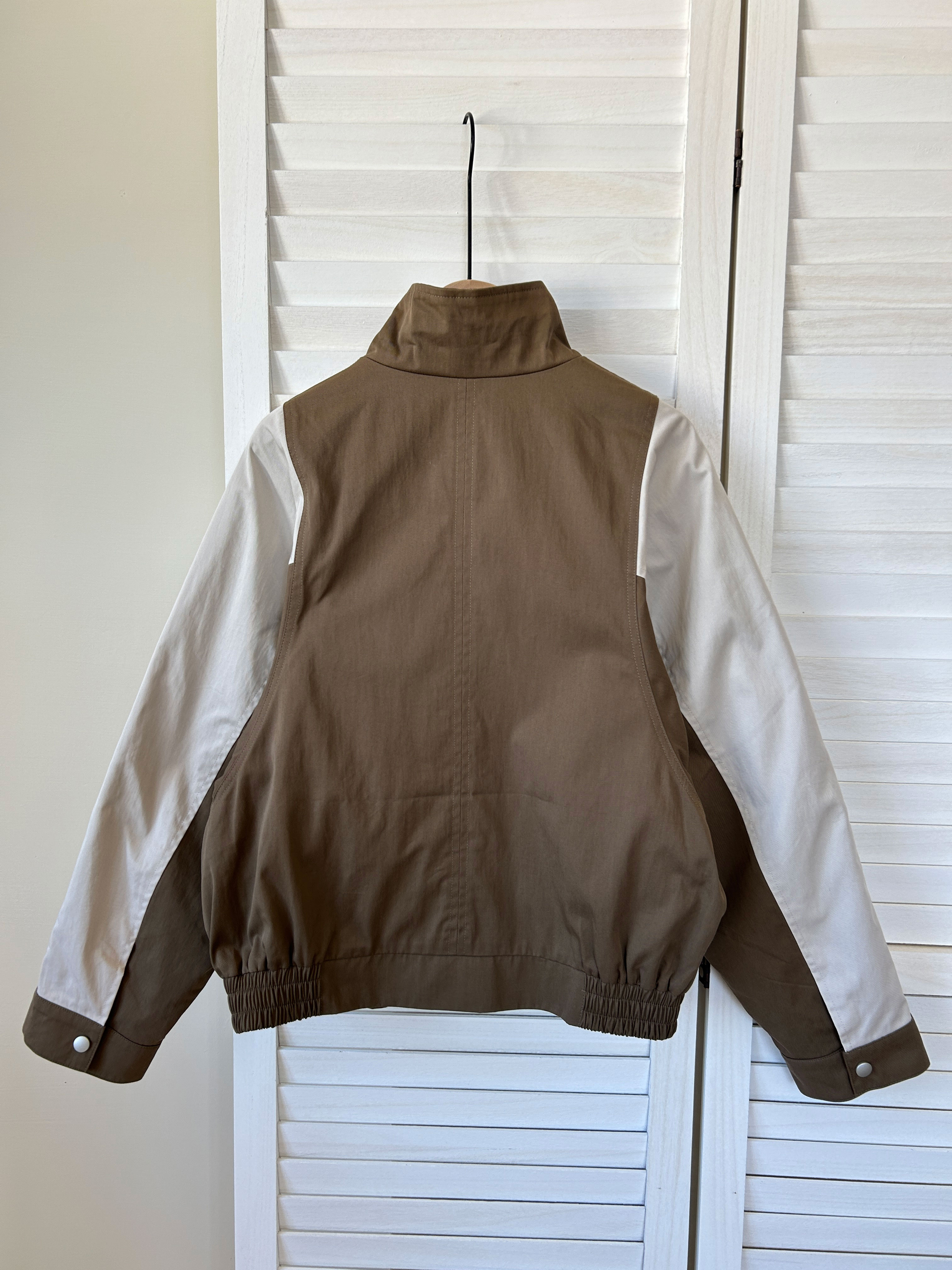 棉質撞色立領夾克7