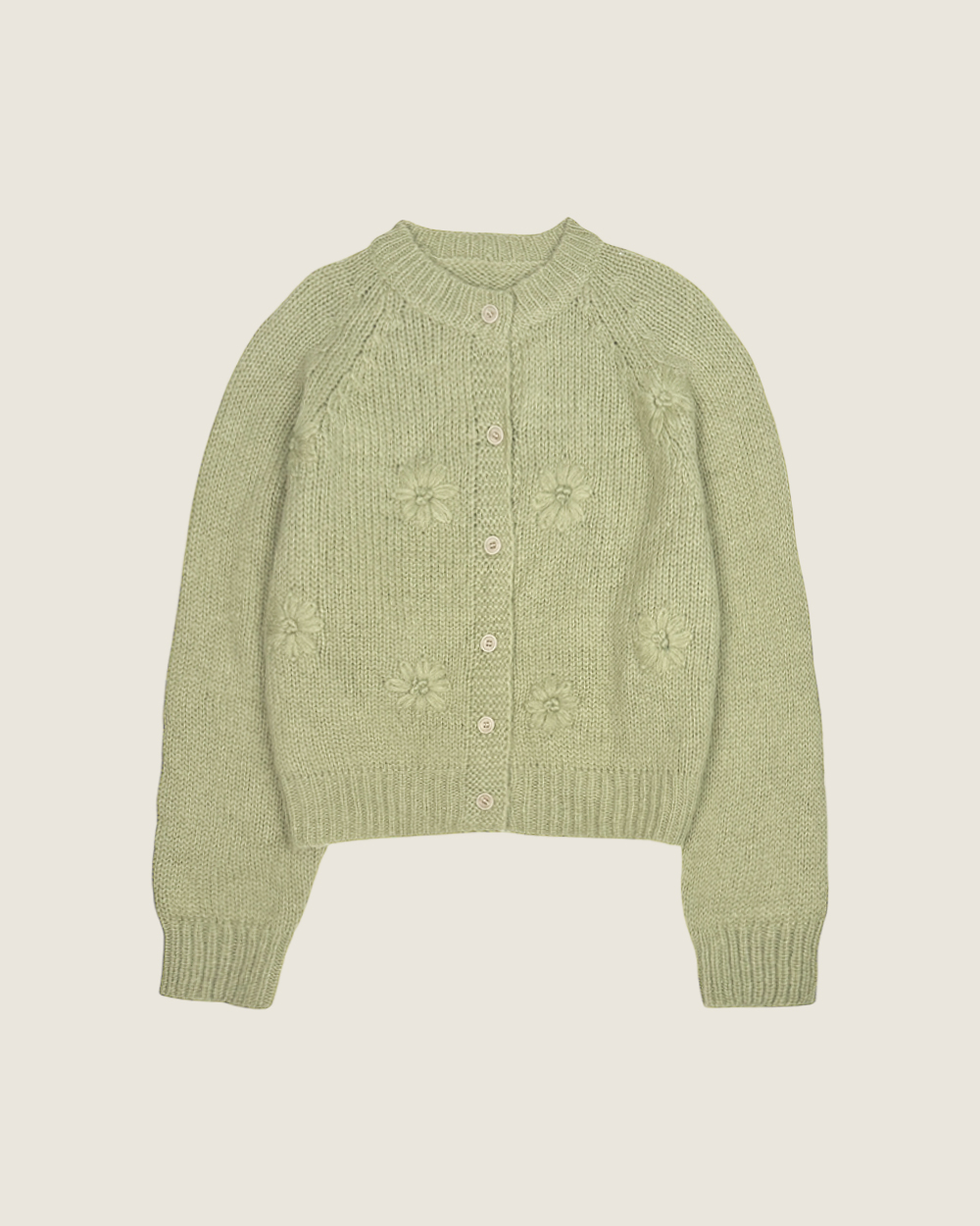 手工繡花開襟外套-綠6