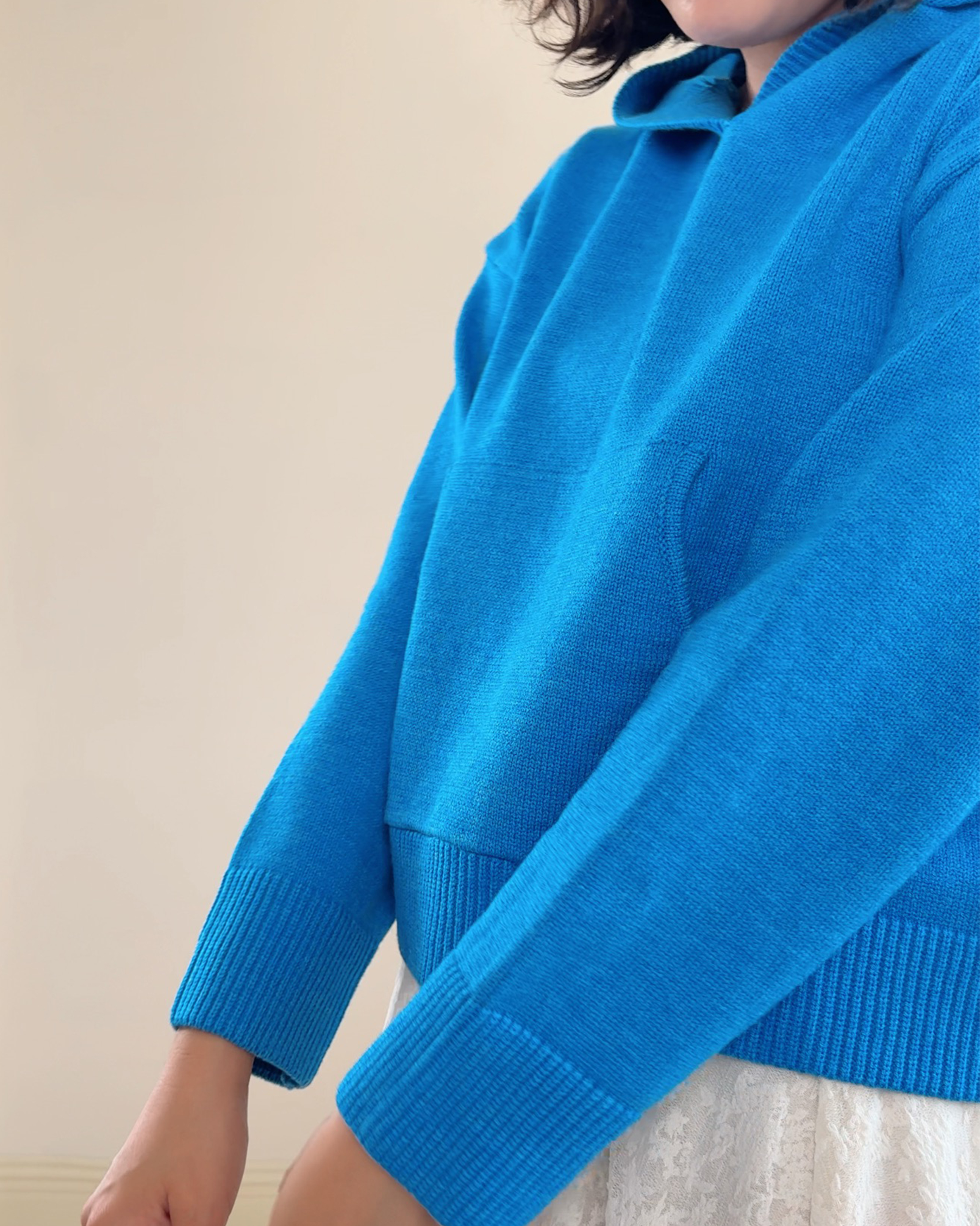 witharch抗起球連帽大學t-藍5