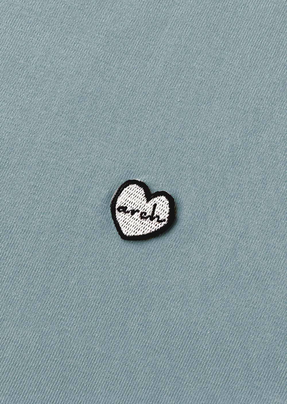 witharch刺繡彈力棉Tee-水藍5