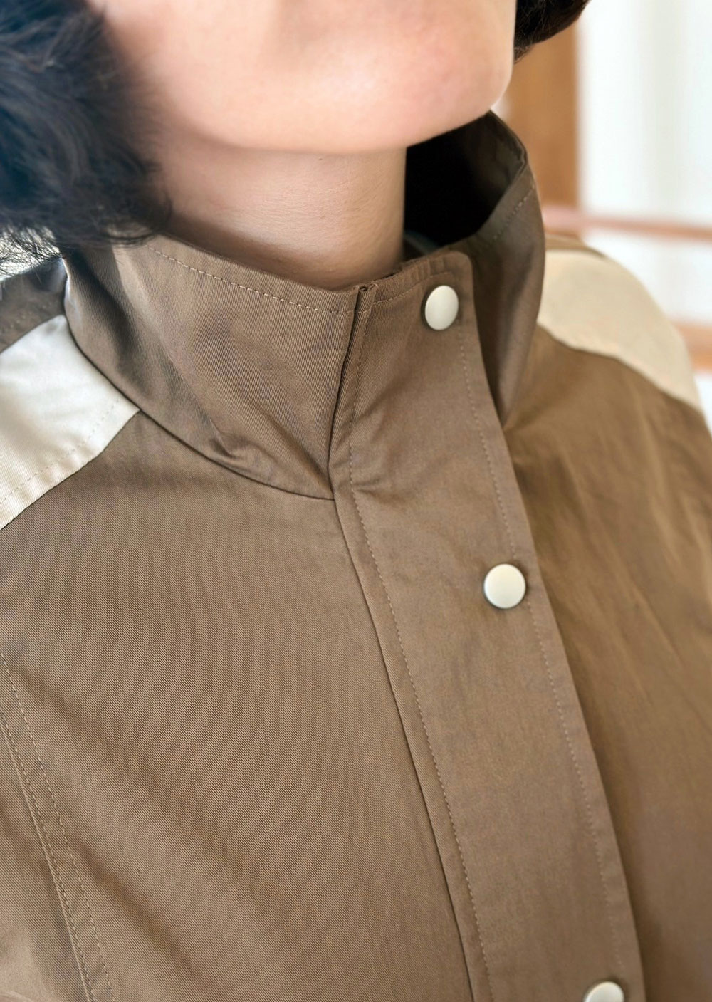 棉質撞色立領夾克5