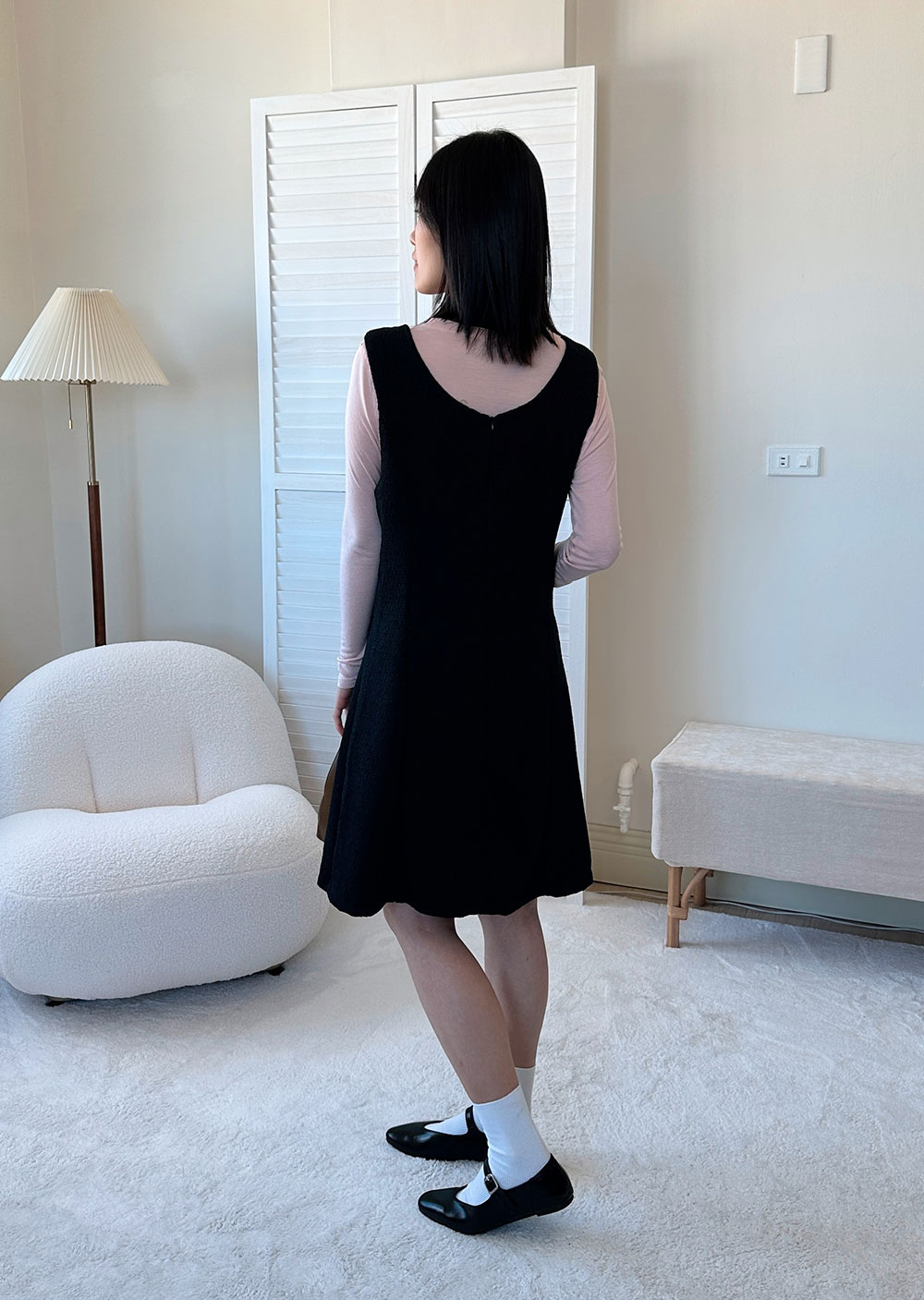 金扣花呢背心洋裝3