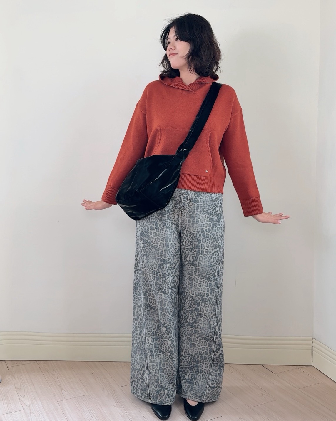 2way光澤側背包-黑3