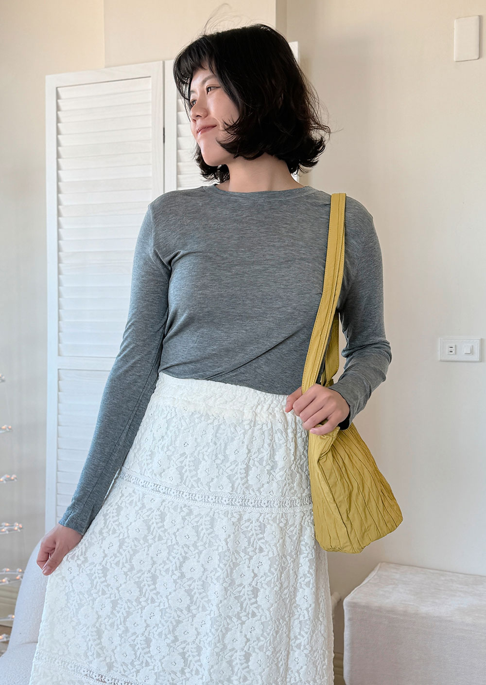 韓國天絲羊毛圓領上衣8