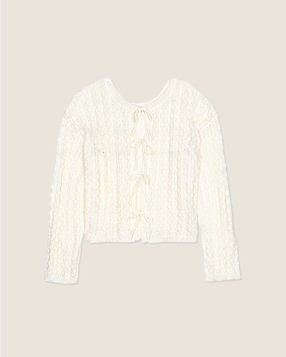 witharch前後穿綁帶開襟衫-杏