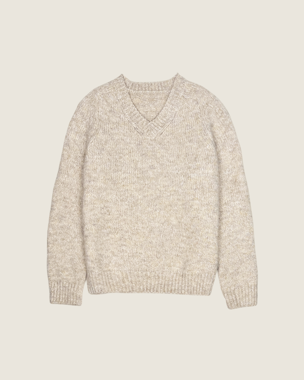 V領花彩毛衣-燕麥7